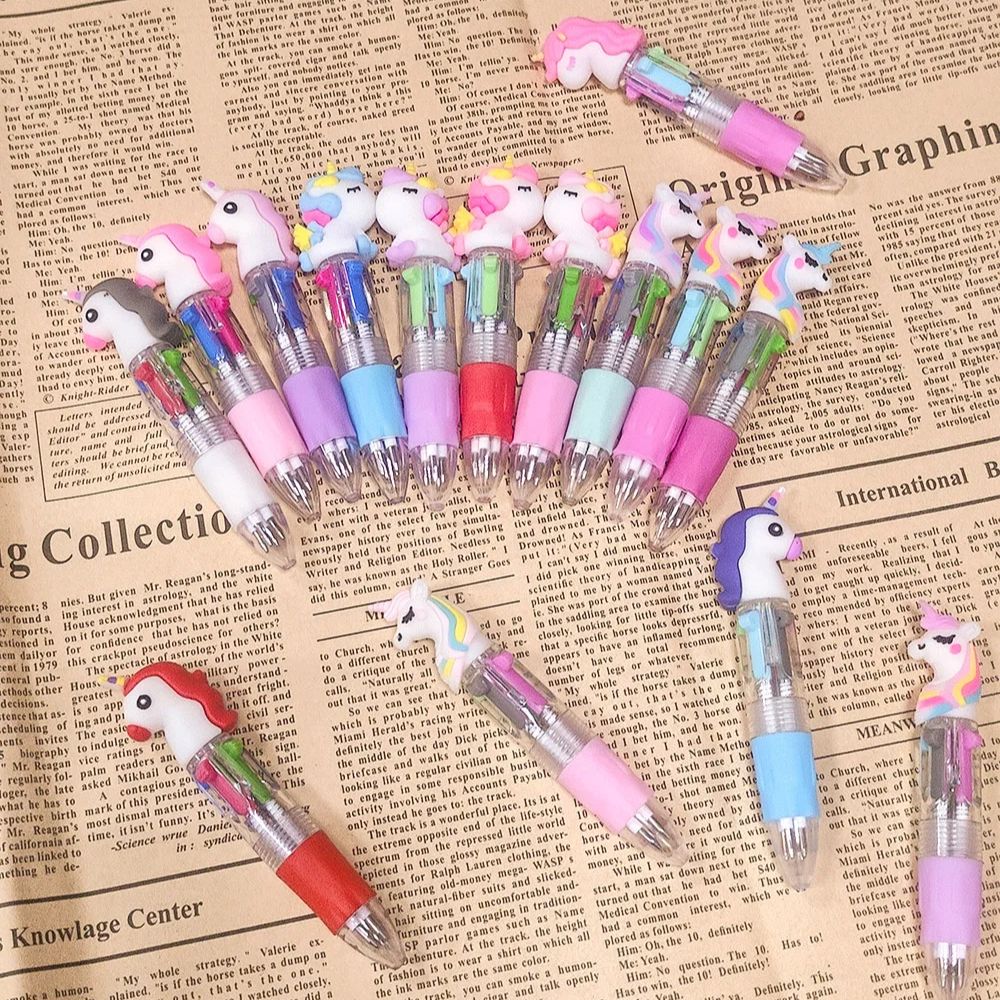 4-in-1 Ballpoint Pen Set Unicorn Compact Lightweight with 4 Ink Colours 3