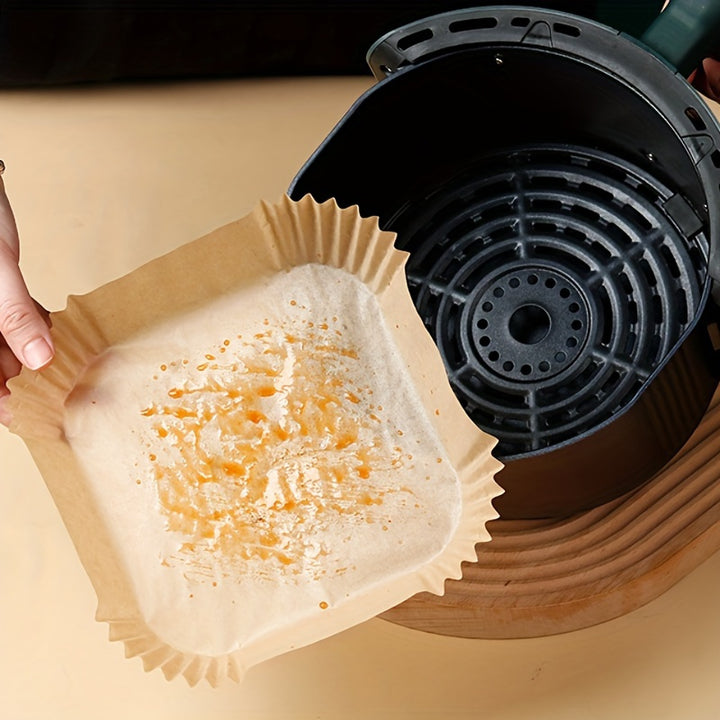 Air Fryer Liners 50 Pack | Non-Stick Oil-Resistant Parchment | Pre-Shaped Fit for Air Frying, Baking &amp; Reheating 2