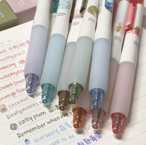 Fruit Scented Gel Pens 0.5mm Tip | 3D Fruit Design Gel Set | Smooth Writing for School, Journaling and Scrapbooking 1
