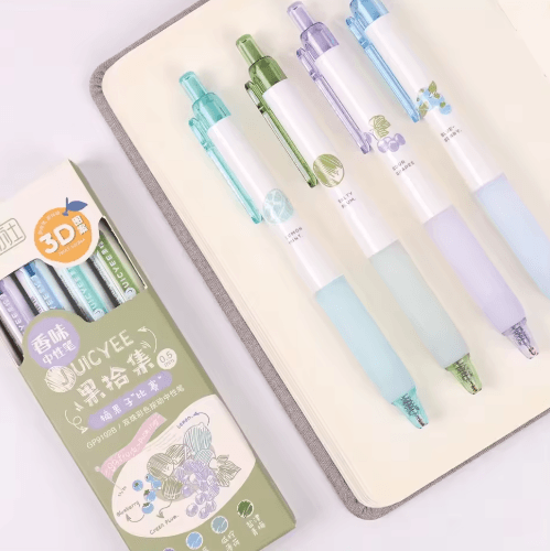 Fruit Scented Gel Pens 0.5mm Tip | 3D Fruit Design Gel Set | Smooth Writing for School, Journaling and Scrapbooking 5