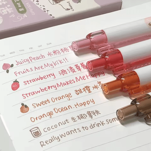 Fruit Scented Gel Pens 0.5mm Tip | 3D Fruit Design Gel Set | Smooth Writing for School, Journaling and Scrapbooking 8