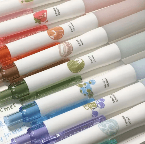 Fruit Scented Gel Pens 0.5mm Tip | 3D Fruit Design Gel Set | Smooth Writing for School, Journaling and Scrapbooking 10