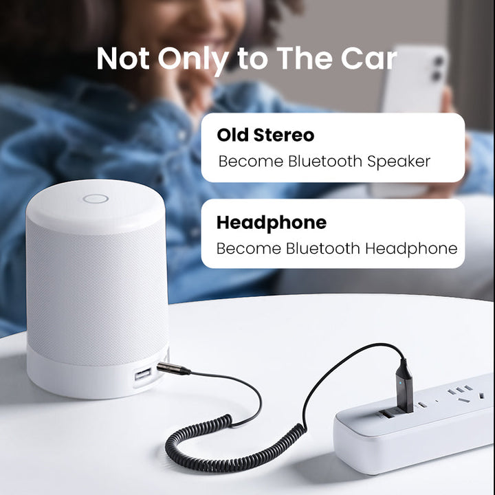 Bluetooth Aux Adapter Bluetooth 5.3 | Stable 10m Range &amp; Auto-Reconnect | Zinc Alloy Build with 5-Device Memory 8