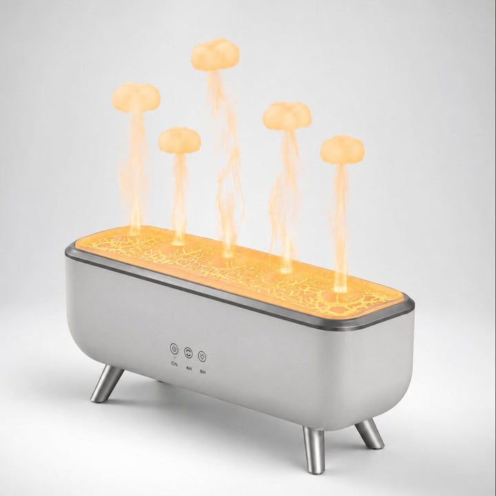 Aroma Diffuser ABS Plastic, 300 ml Tank | White, Jellyfish Mist Effect | Two Mist Modes, LED Colour Light, Remote &amp; Timer 1