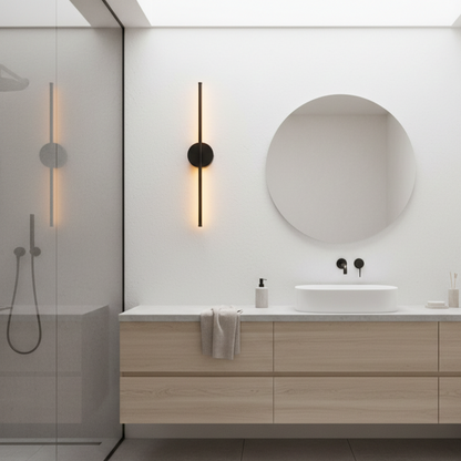 Luminara modern LED wall light fixture in black for elegant indoor lighting