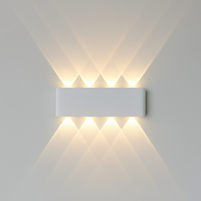 Luminara modern LED wall light sconce for indoor and outdoor use with minimalist design