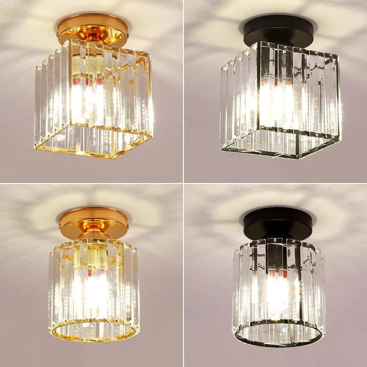 Crystal Ceiling Light Metal &amp; Crystal Shade | Compact Design for Corridors &amp; Hallways | Warm Glow for Elegant Interiors 6