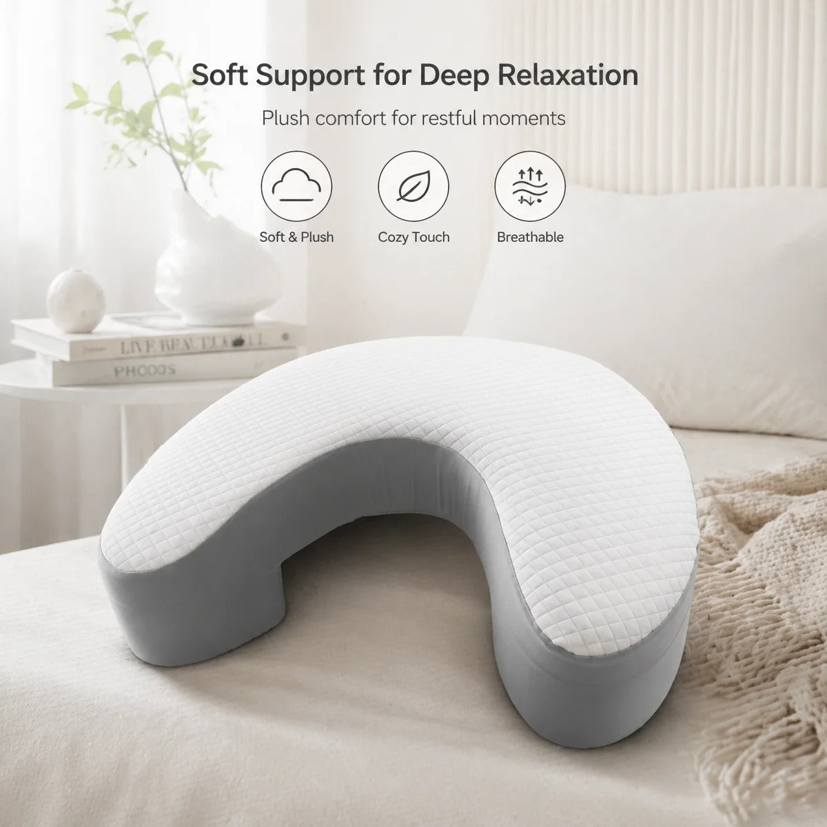 Side Sleeper Pillow | Shoulder Cutout | Memory Foam | Hypoallergenic | Machine Washable