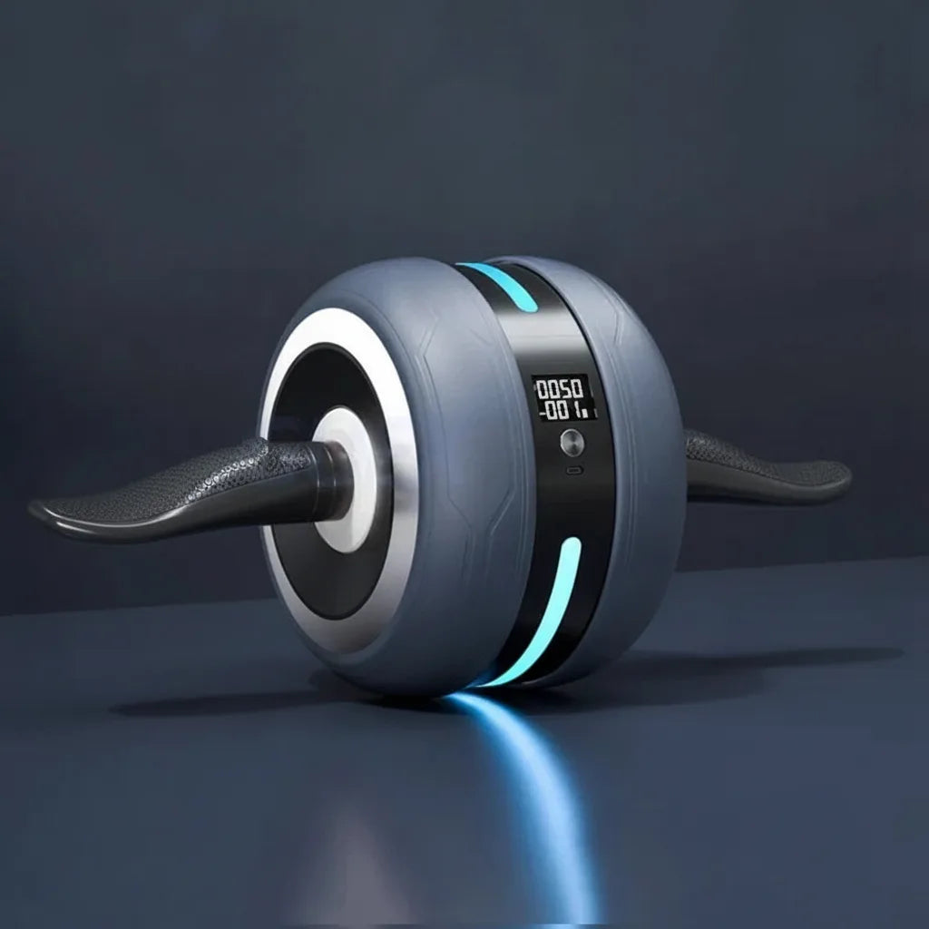 Auto-Rebound Ab Wheel Roller LED Rep Counter Non-Slip Core Trainer 7