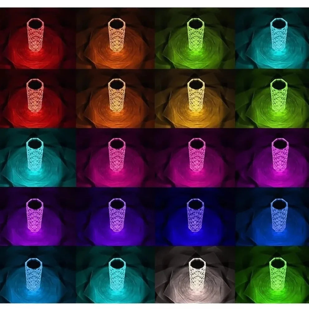 Kristall-Tischlampe mit 3D-Diamant-Effekt und RGB-Licht -    Zorenza