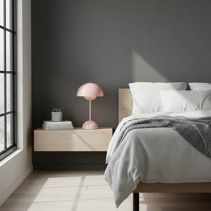 NordicNest elegant dimmable Scandinavian table lamp for bedroom and living room