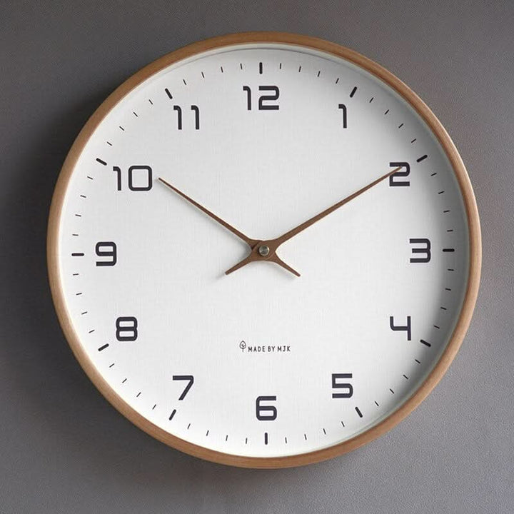 Silent Wooden Wall Clock 25x25 or 30x30 cm | Scandinavian Style, Brown or Cream | Noiseless Quartz, Battery Powered 4