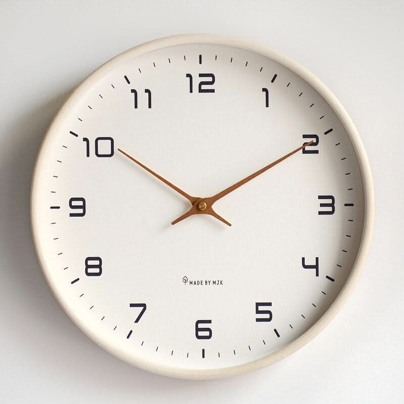 Silent Wooden Wall Clock 25x25 or 30x30 cm | Scandinavian Style, Brown or Cream | Noiseless Quartz, Battery Powered 5