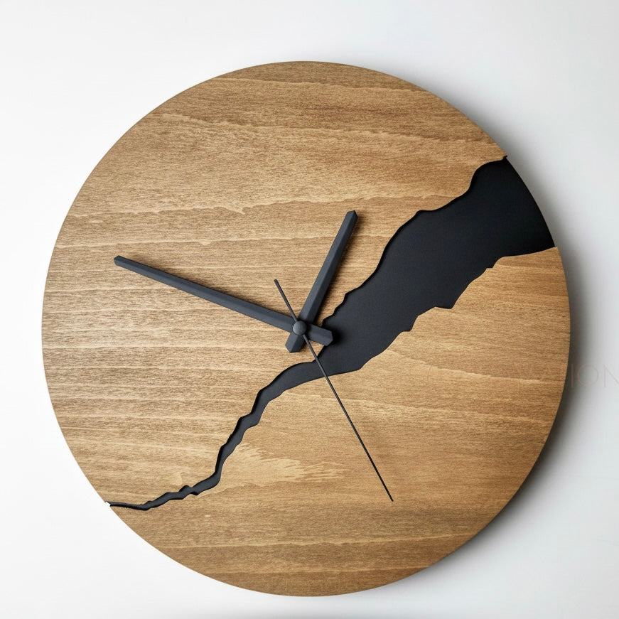Nuvoro modern wooden wall clock, minimalist design, sleek and timeless style