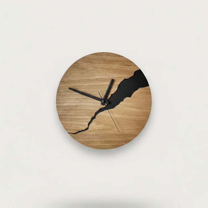 Nuvoro modern wooden wall clock, minimalist design, sleek and timeless style