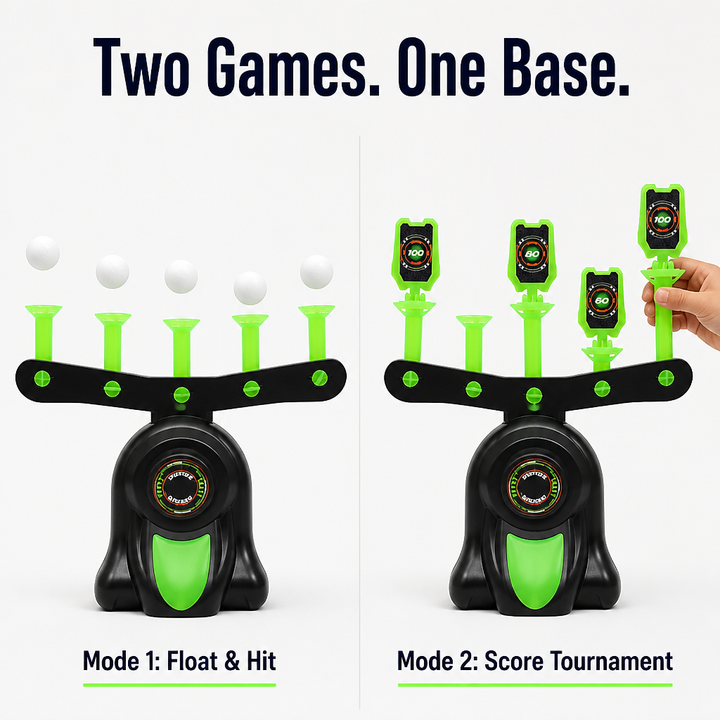 Floating Ball Target Game Ages 8 to 80 | Two Play Modes with Snap-On Score-Card Targets | Quiet Indoor Air-Blower Base 4
