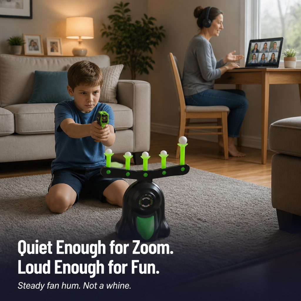 Floating Ball Target Game Ages 8 to 80 | Two Play Modes with Snap-On Score-Card Targets | Quiet Indoor Air-Blower Base 5