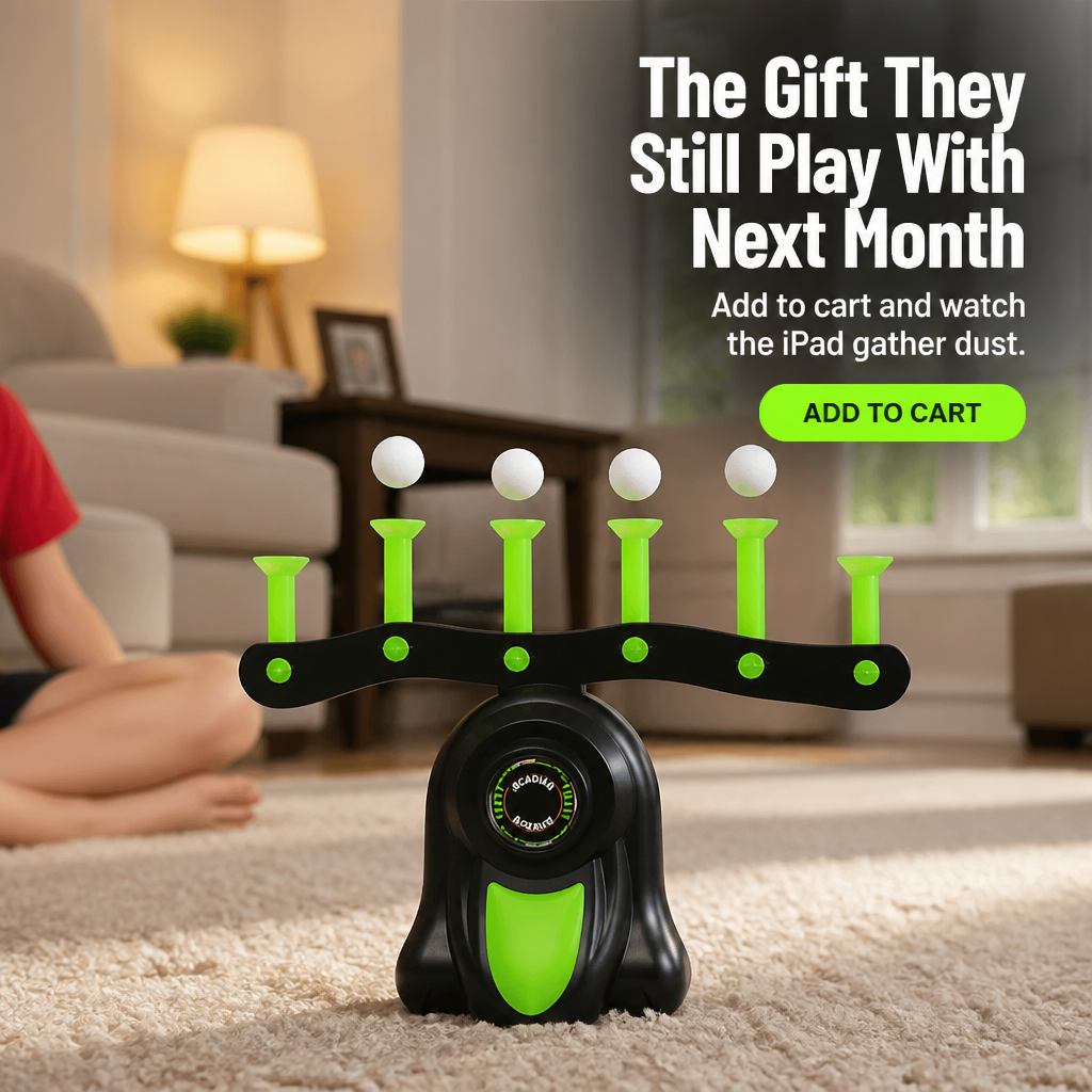 Floating Ball Target Game Ages 8 to 80 | Two Play Modes with Snap-On Score-Card Targets | Quiet Indoor Air-Blower Base 8