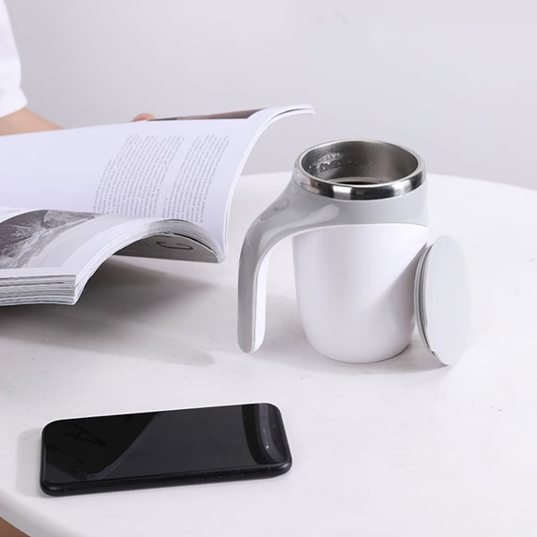 Self-Stirring Magnetic Coffee Mug | Cordless Rechargeable, Up to 60 Uses Per Charge | Mixes Coffee, Milk or Juice Instantly 2