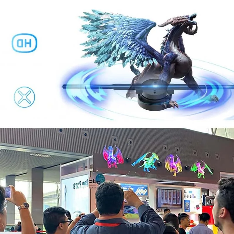 3D Hologram LED Fan Projector | Adjustable Brightness &amp; Angle Holographic Display | Multi-Sync for Advertising Displays 5