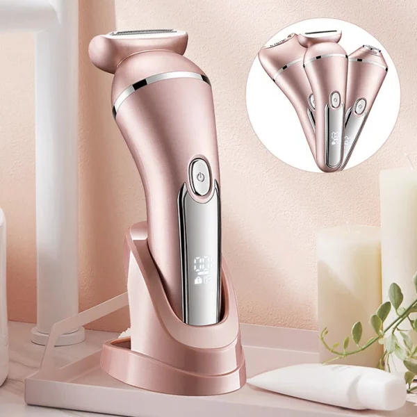 Electric Shaver for Women | 3-in-1 Shave, Trim &amp; Epilate Heads | Waterproof, Wet &amp; Dry Use, USB Rechargeable Grooming Kit 1