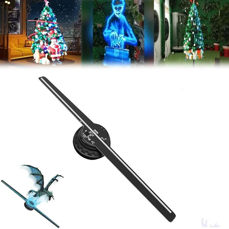 3D Hologram LED Fan Projector | Adjustable Brightness &amp; Angle Holographic Display | Multi-Sync for Advertising Displays 1