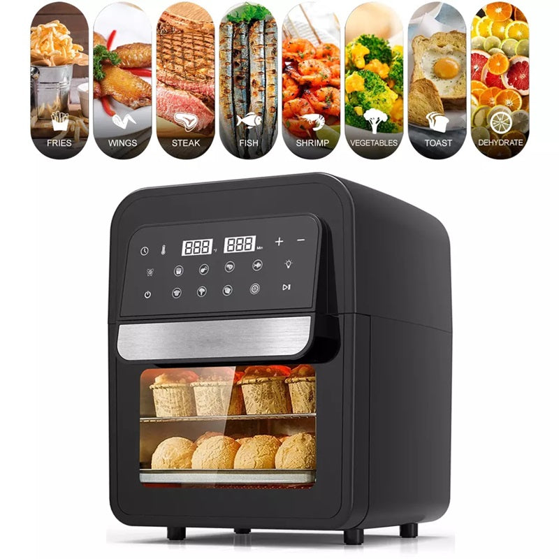 Digital Air Fryer Oven 6.5L | 8 Cooking Presets with Touch Screen | 360° Hot Air Circulation for Oil-Free Crispy Meals 7