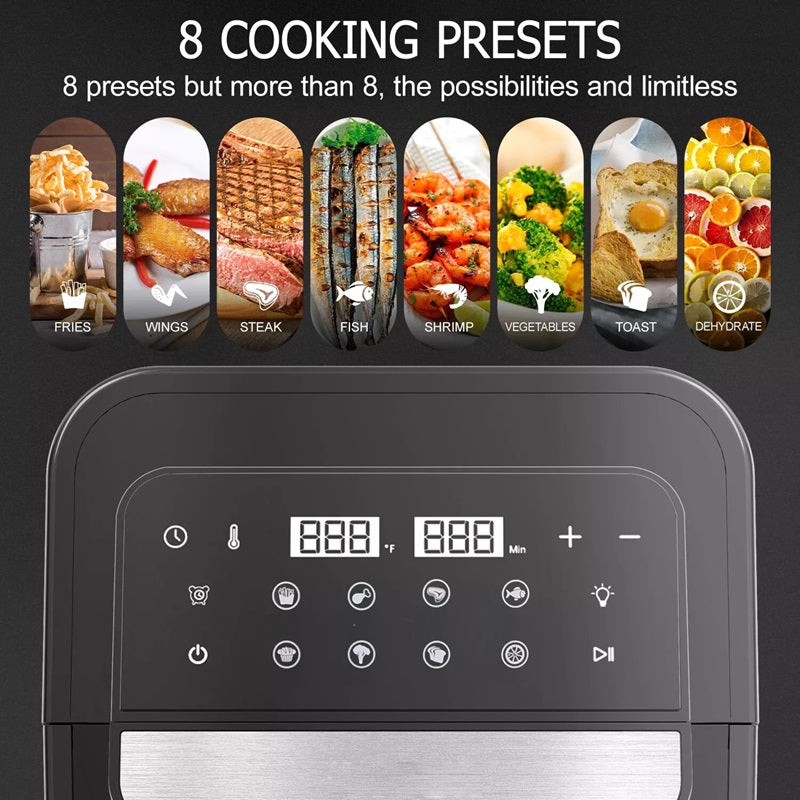 Digital Air Fryer Oven 6.5L | 8 Cooking Presets with Touch Screen | 360° Hot Air Circulation for Oil-Free Crispy Meals 3