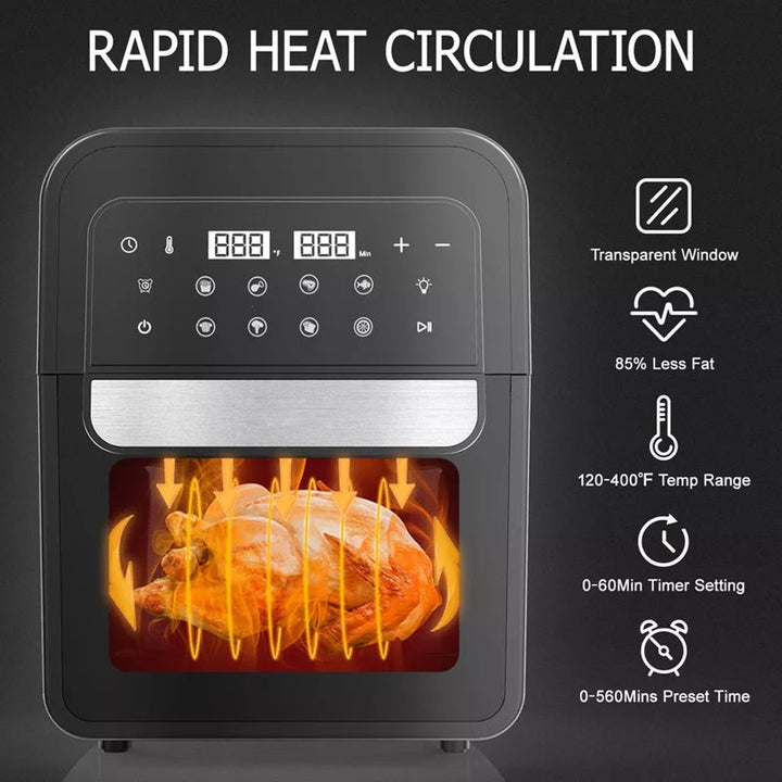 Digital Air Fryer Oven 6.5L | 8 Cooking Presets with Touch Screen | 360° Hot Air Circulation for Oil-Free Crispy Meals 4