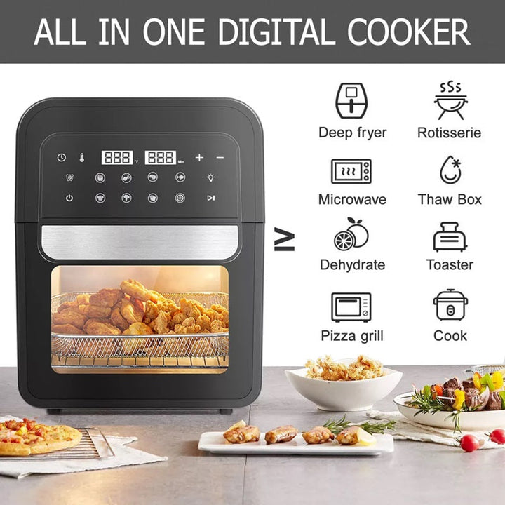 Digital Air Fryer Oven 6.5L | 8 Cooking Presets with Touch Screen | 360° Hot Air Circulation for Oil-Free Crispy Meals 8