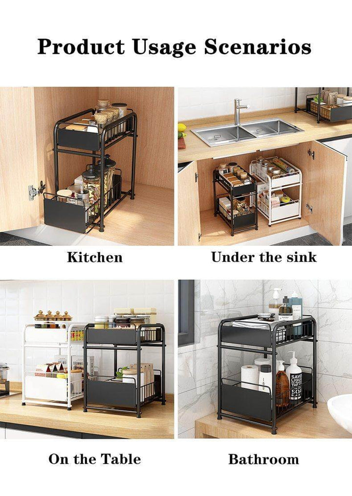 2-Tier Organizer with Sliding Kitchen Storage Drawers - Image 14