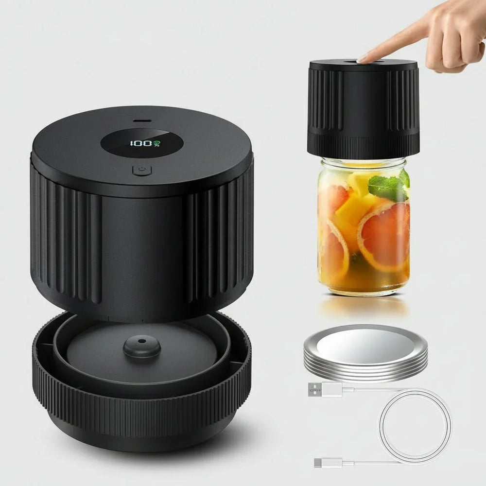 Electric Vacuum Sealer for Mason Jars | One Button Sealing in 40 to 60 Seconds | Cordless, Fits Wide and Regular Mouth Jars 2
