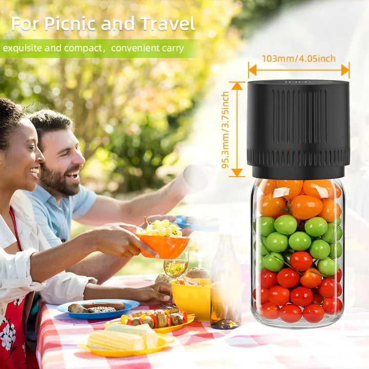 Electric Vacuum Sealer for Mason Jars | One Button Sealing in 40 to 60 Seconds | Cordless, Fits Wide and Regular Mouth Jars 4