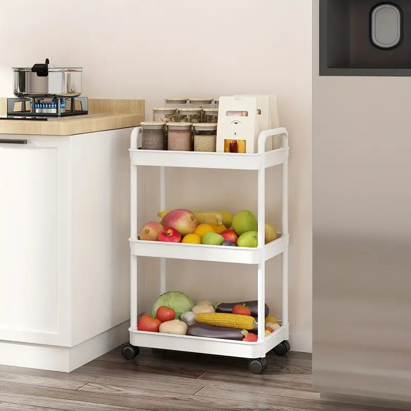 3-Tier Rolling Cart with Wheels | 360° Rotating Wheels &amp; Detachable Shelves | Space-Saving Storage for Kitchen, Office &amp; Home 7