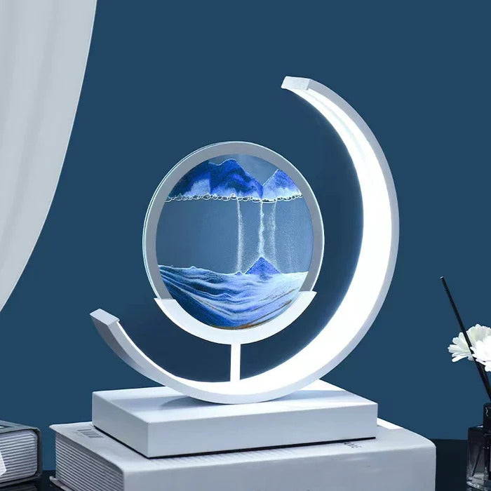 LED Sand Art Lamp Dimmable Glass Metal Night Light with Adjustable Brightness 2