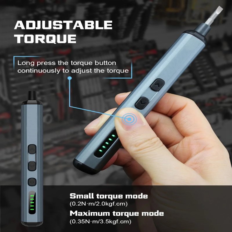 Electric Screwdriver Set 64-Piece Precision Bits | 5 Torque Settings, LED Light | 350mAh Battery, Magnetic Storage Case 2