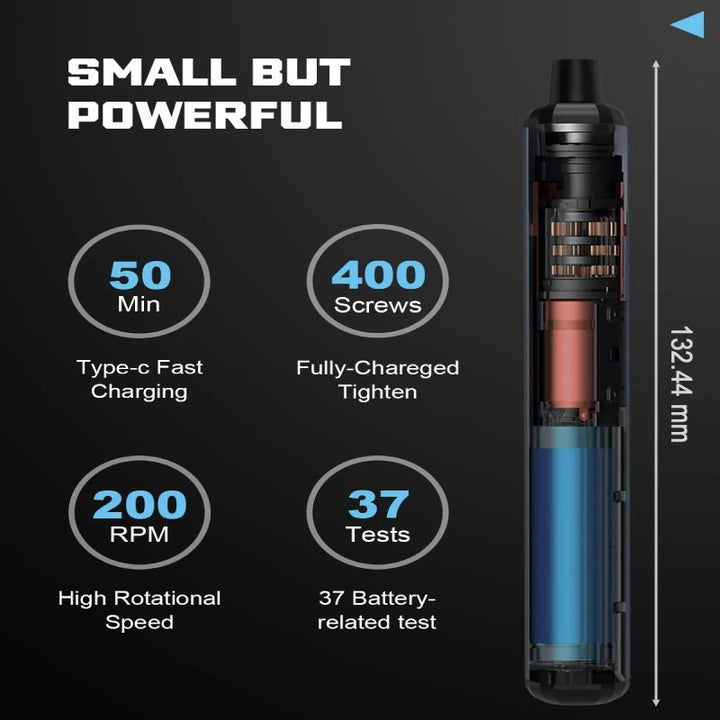 Electric Screwdriver Set 64-Piece Precision Bits | 5 Torque Settings, LED Light | 350mAh Battery, Magnetic Storage Case 6