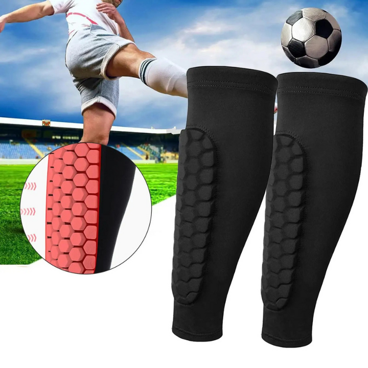 Soccer Shin Guards for Kids, Teens &amp; Adults | Honeycomb Compression Design | Breathable Moisture-Wicking for Sport 1