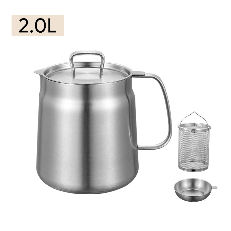 Oil Strainer Pot Stainless Steel | Integrated Filter Net Simplifies Frying and Straining | Reusable Cooking Oil, Less Waste 9