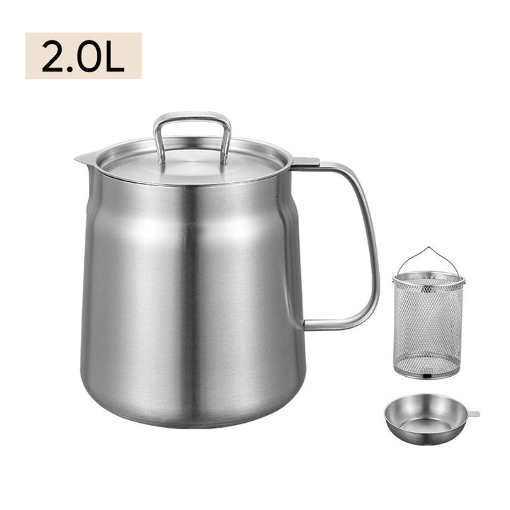 Oil Strainer Pot Stainless Steel | Integrated Filter Net Simplifies Frying and Straining | Reusable Cooking Oil, Less Waste 9