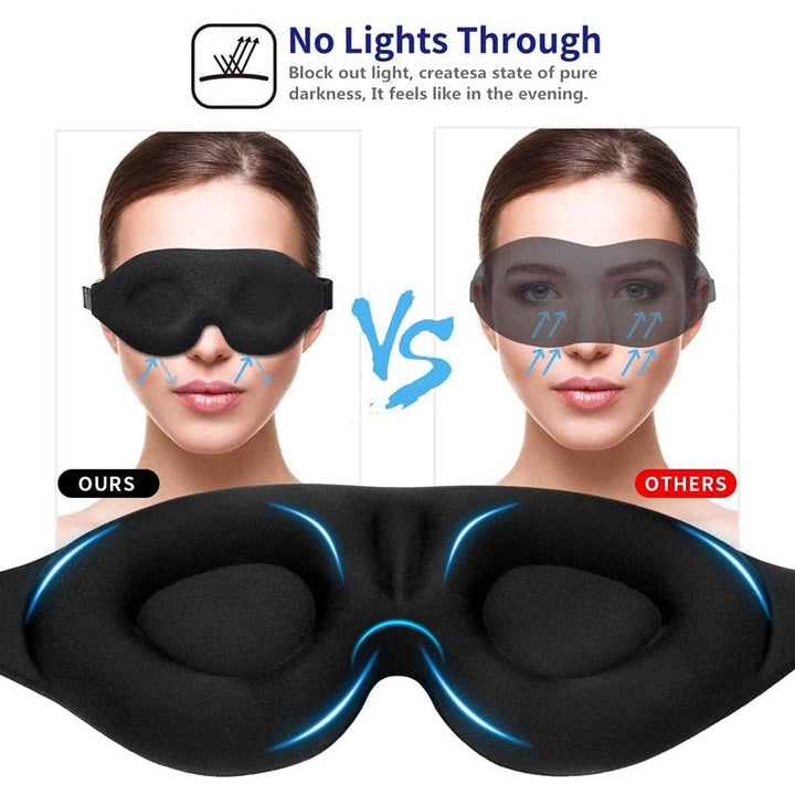 3D Blackout Sleep Mask | Memory Foam Contoured Design | Adjustable Strap for Total Light Blocking and Restful Sleep 5