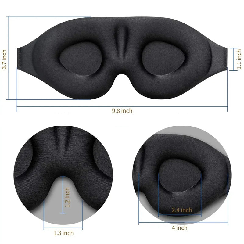 3D Blackout Sleep Mask | Memory Foam Contoured Design | Adjustable Strap for Total Light Blocking and Restful Sleep 9