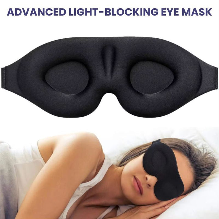 3D Blackout Sleep Mask | Memory Foam Contoured Design | Adjustable Strap for Total Light Blocking and Restful Sleep 4
