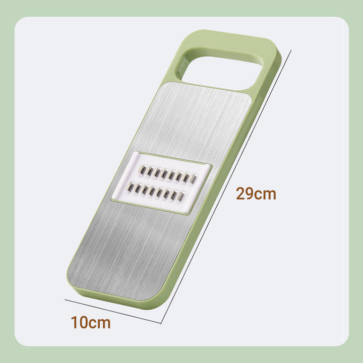 7-in-1 Vegetable Slicer Stainless Steel 29 x 10 cm | Green | Hand Guard, Interchangeable Blades for Safe Slicing 10
