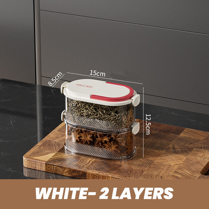 Stackable Spice Rack Airtight Multi-Layer Food-Safe with Sealed Lids 15