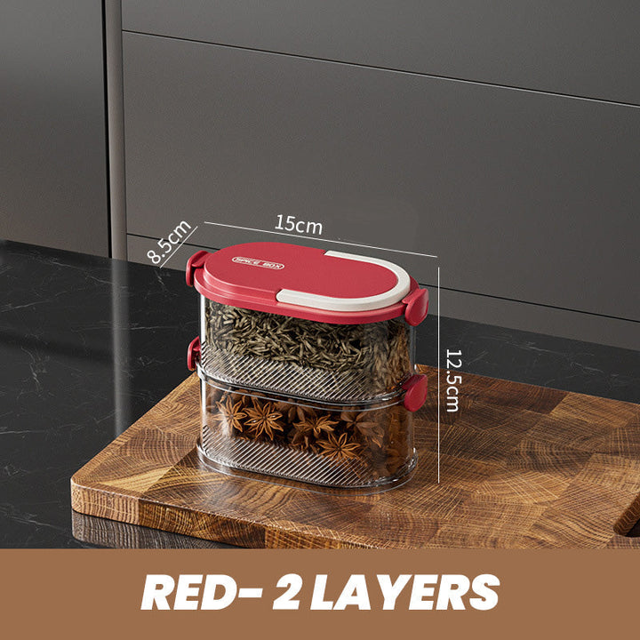 Stackable Spice Rack Airtight Multi-Layer Food-Safe with Sealed Lids 10