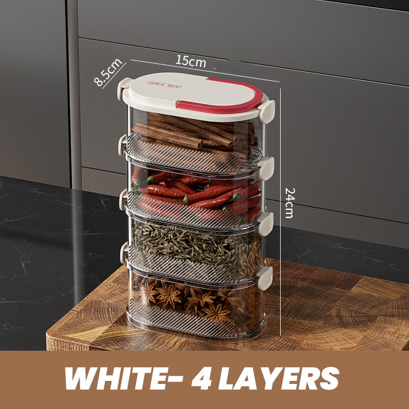 Stackable Spice Rack Airtight Multi-Layer Food-Safe with Sealed Lids 17
