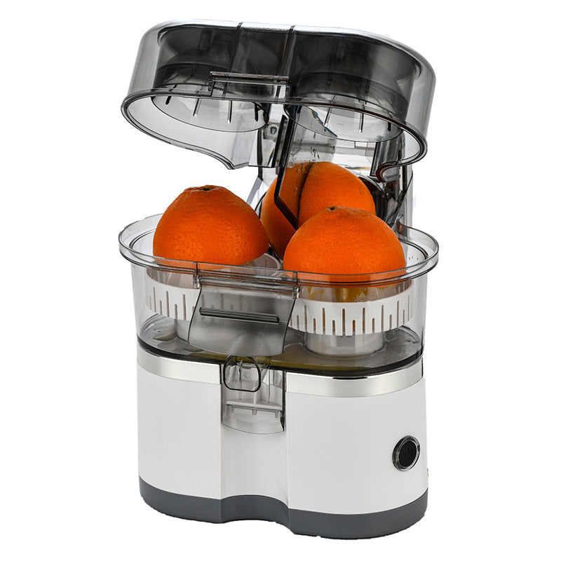 Automatic Dual Head Citrus Juicer | Black or White, 110V/220V | Pulp-Free Juice for Two Citrus Fruit Halves at Once 7