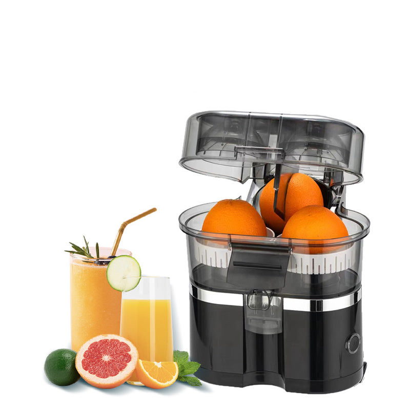 Automatic Dual Head Citrus Juicer | Black or White, 110V/220V | Pulp-Free Juice for Two Citrus Fruit Halves at Once 3