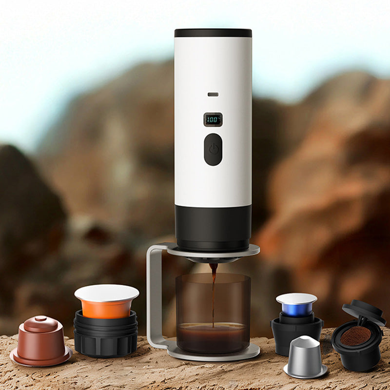 Portable Espresso Machine with LCD Display | Battery &amp; USB-C Rechargeable | 90 ml Tank, 6.5 x 24 cm, Travel Coffee Maker 2